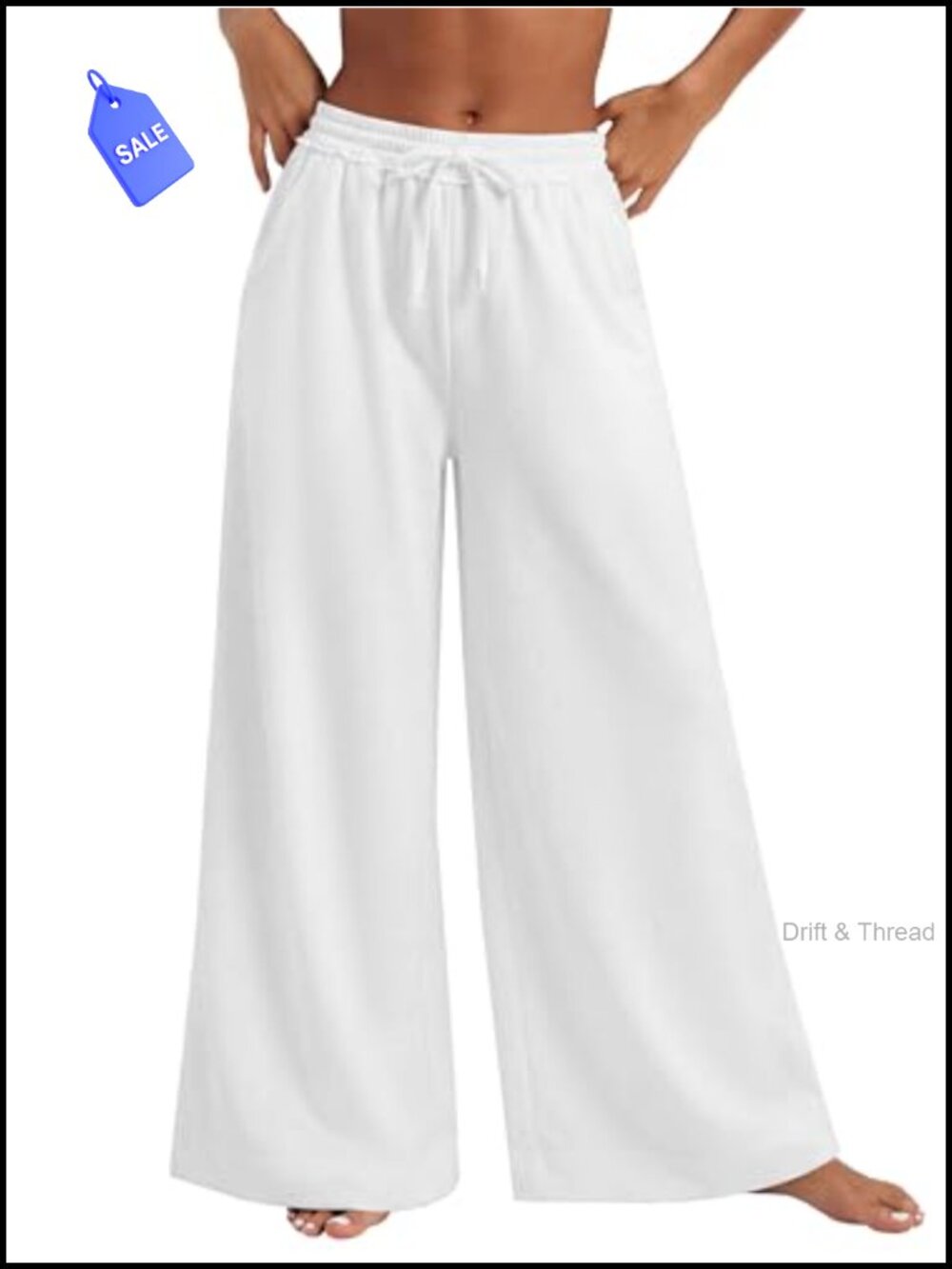 Women's Lightweight Wide Leg Sweatpants with Pockets Baggy Lounge High Rise